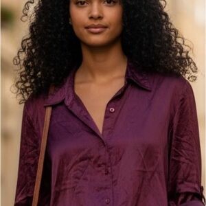 Apt. 9 Deep Purple Button Down Shirt